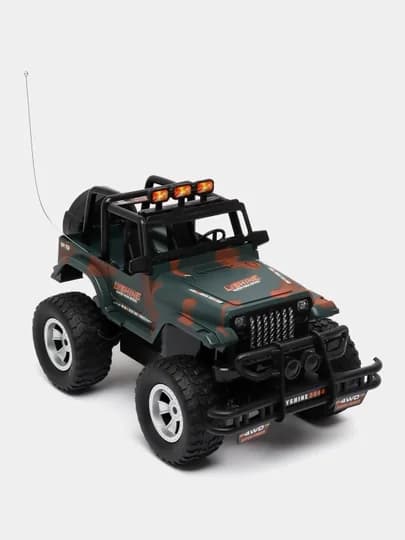 Radioboshqaruvli o‘yinchoq Jeep mashina, 1:16, tovushli va yorug‘likli, Off-Road Extreme (Qora) — 2