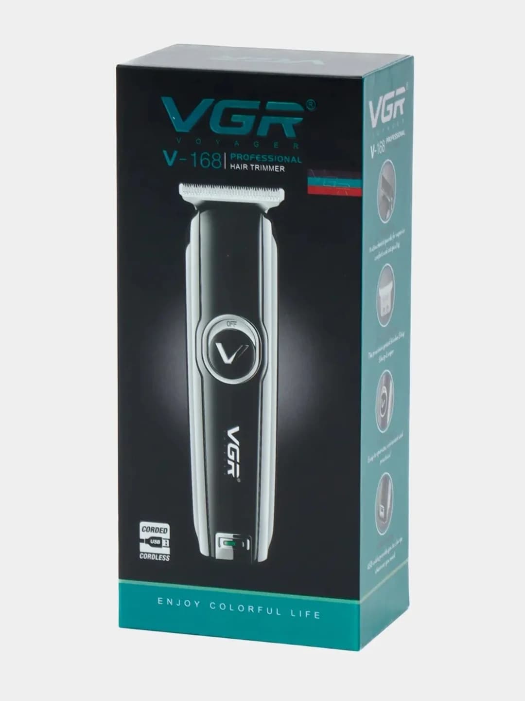 Simsiz professional soch olish mashinkasi VGR V-168, 0.4–3 mm, 100 daqiqa ishlash  — 10